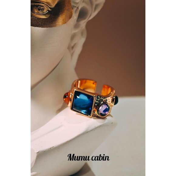 Women Dainty Statement Soar Ring Big Freshwater Pearl Hypoallergenic Look Luxury - Picture 2 of 5